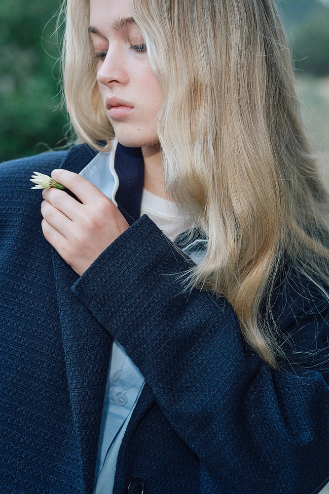 Textured-Weave Blazer