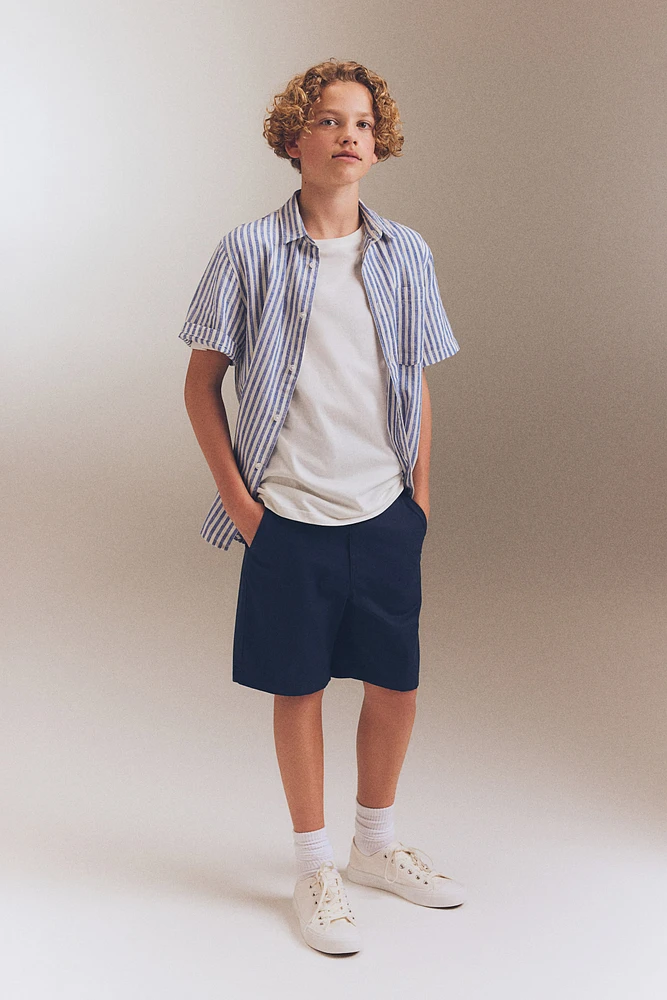 Short coutil en coton