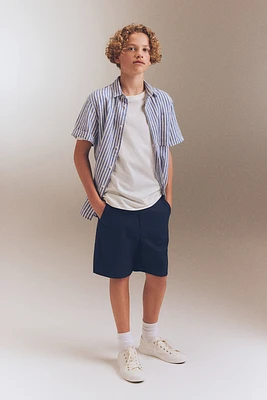 Short coutil en coton