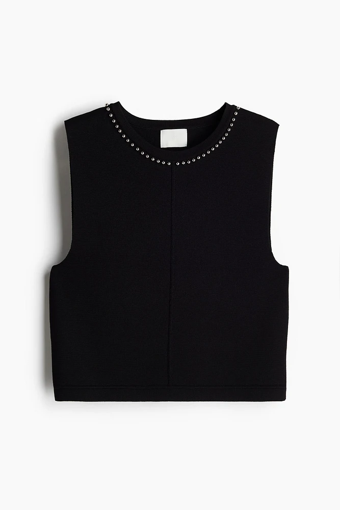 Camisole avec perles de fantaisie
