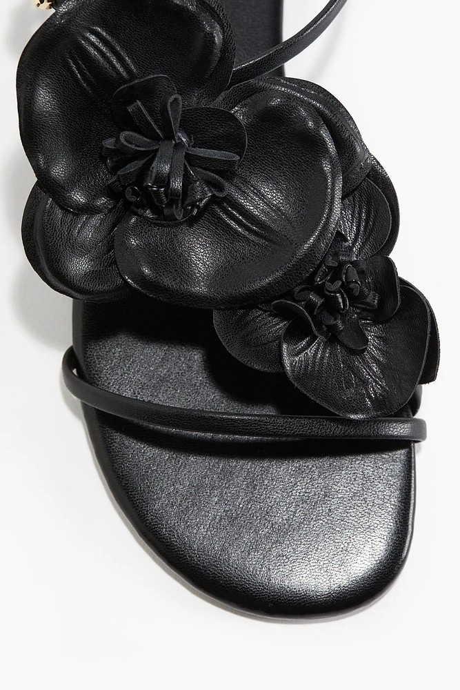 Appliquéd Strappy Sandals