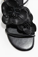 Appliquéd Strappy Sandals