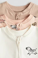 Lot de 3 pyjamas une pièce à fermeture éclair