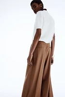 Wide-Leg Twill Pants