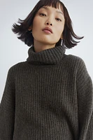 MAMA Rib-Knit Turtleneck Sweater