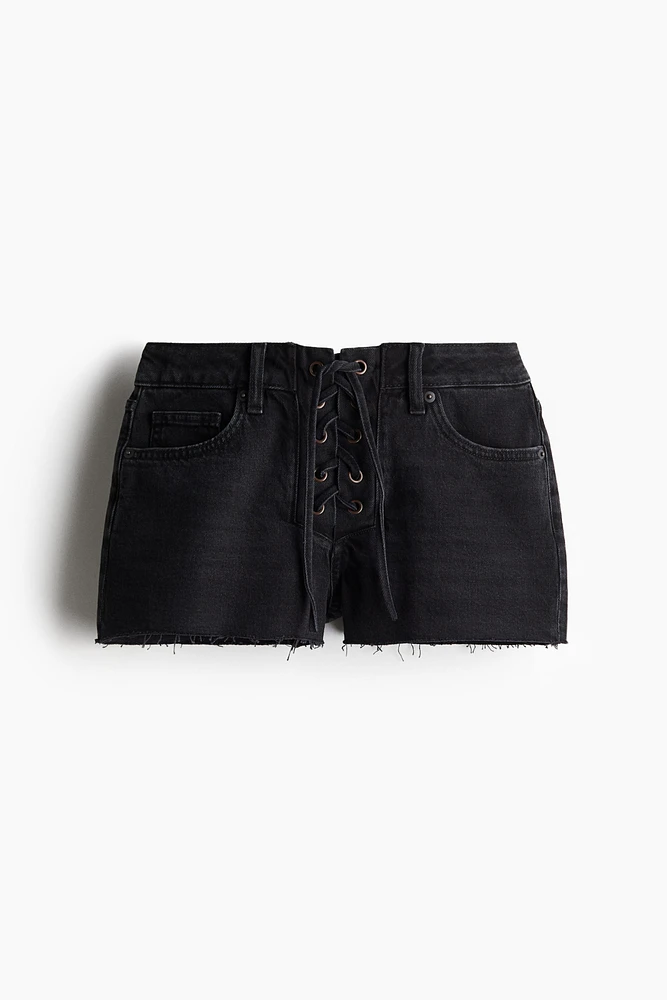 Denim Shorts with Lacing