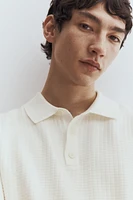 Regular Fit Textured-Knit Polo Shirt