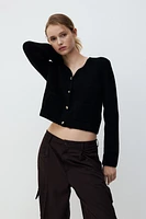 Short Fine-Knit Cardigan