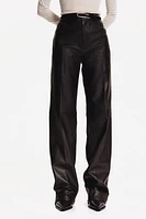 Pantalon droit en cuir