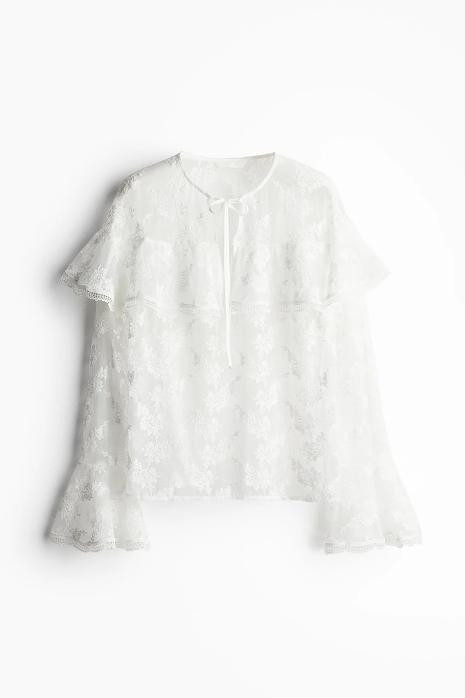 Flounced Lace Blouse