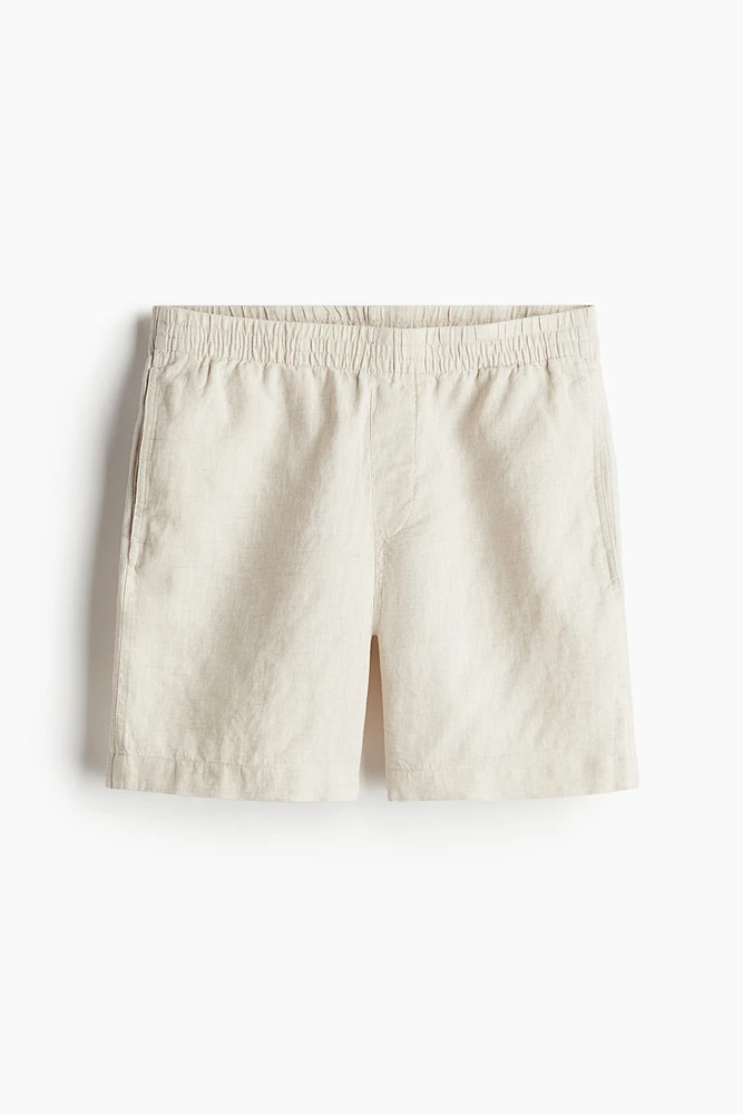 Regular Fit Linen Shorts