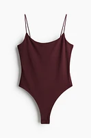 Thong Bodysuit with Narrow Shoulder Straps