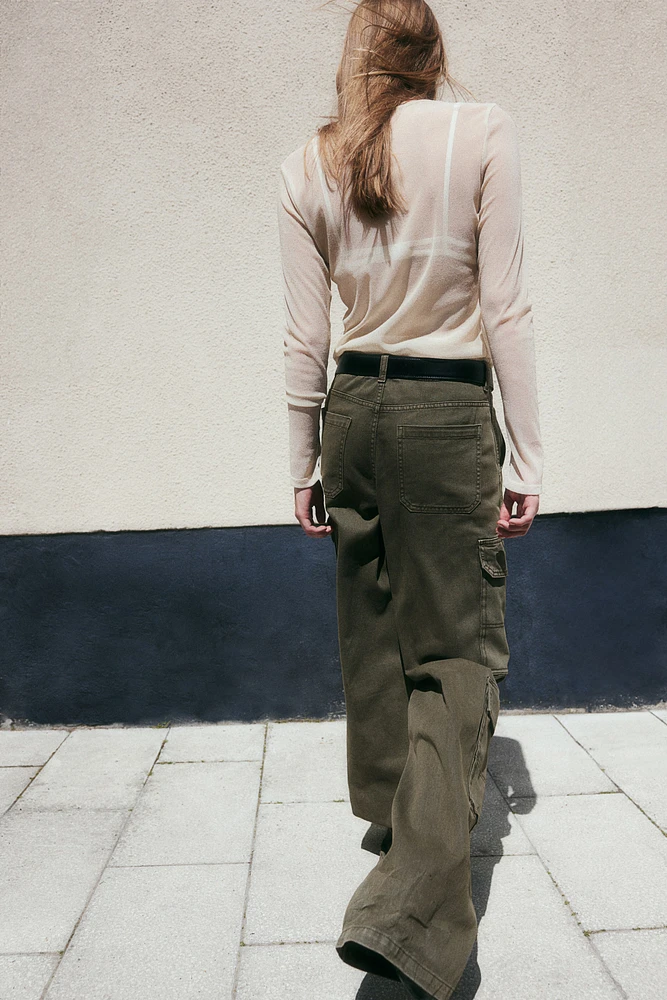 Wide-leg Cargo Pants