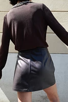 Coated Mini Skirt