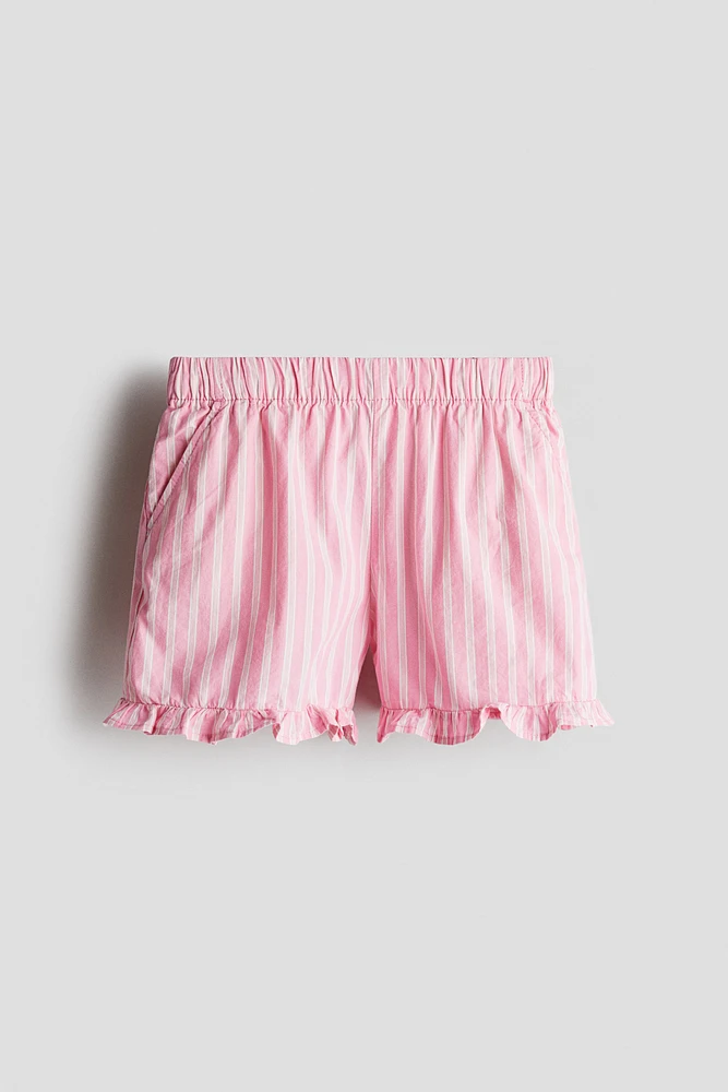 Ruffle-Trimmed Cotton Shorts