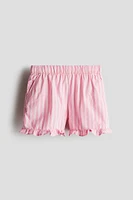 Ruffle-Trimmed Cotton Shorts
