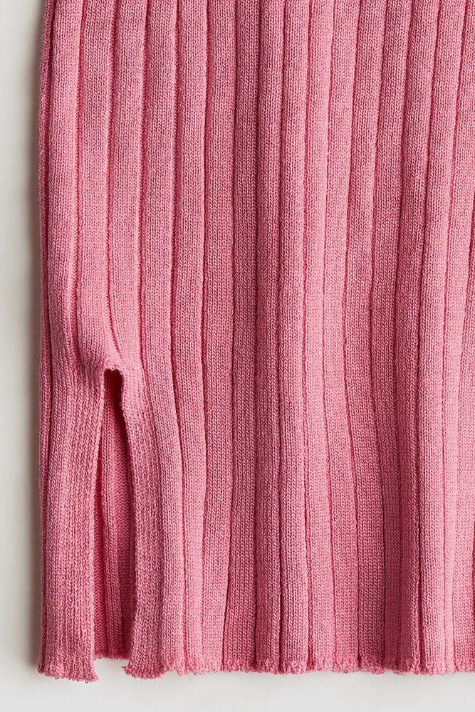 Flared Rib-Knit Pants