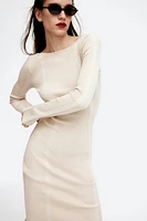 Rib-Knit Bodycon Dress with Low-Cut Back