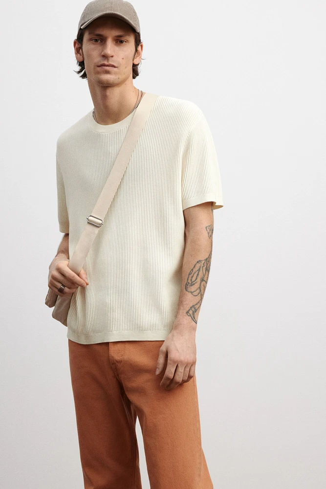 Regular Fit Rib-Knit T-shirt