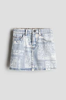 Patterned Denim Skirt