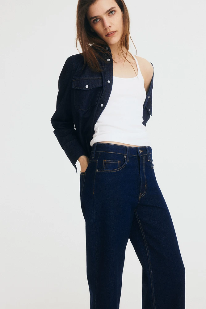 Wide High Cropped Jeans
