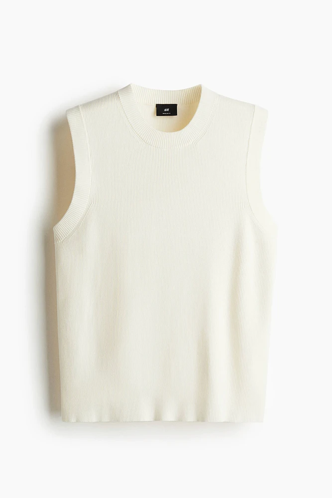 Regular-Fit Ribbed Sweater Vest