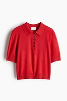 Fine-Knit Polo Shirt