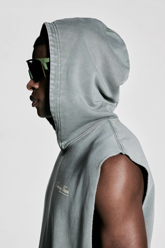 Loose-Fit Sleeveless Sports Hoodie