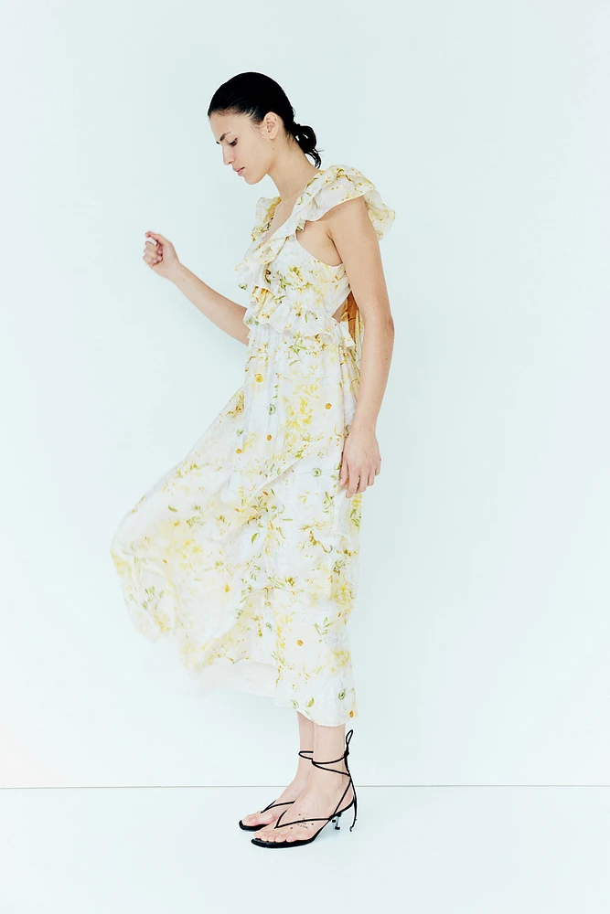 Ruffle-trimmed Midi Dress