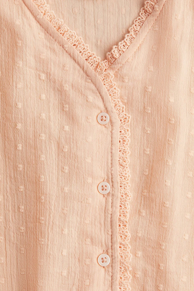 Chemisier en coton avec dentelle