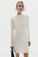 Sequined turtleneck dress