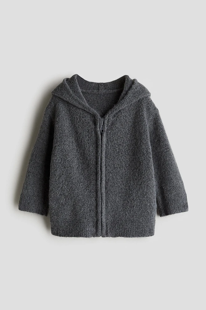 Hooded Cardigan with Zipper