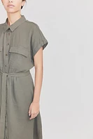 Tie-belt Shirt Dress