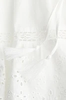Drawstring Shorts with Eyelet Embroidery
