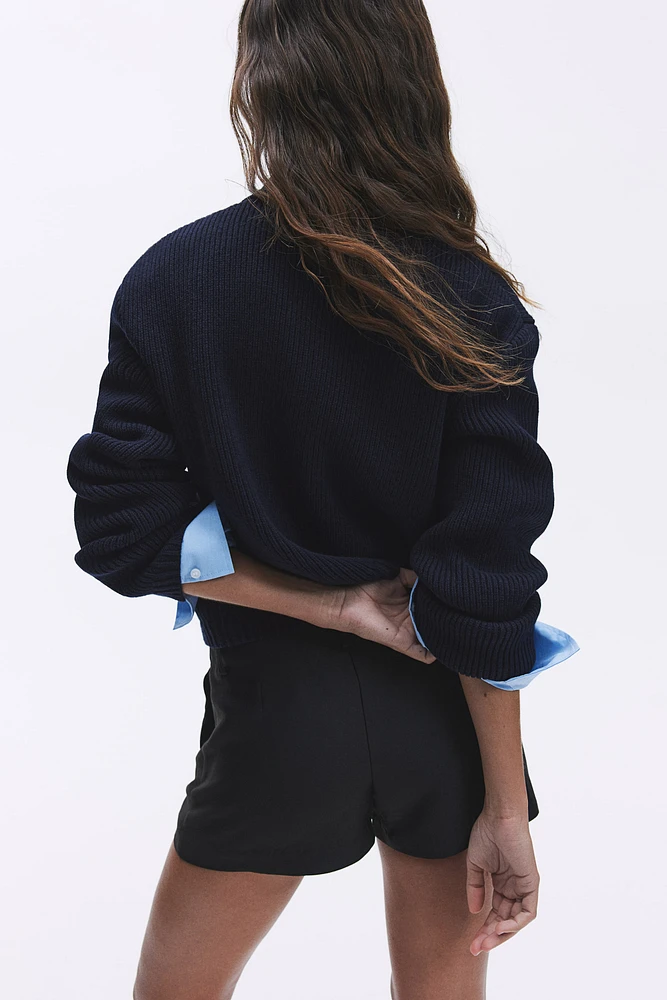 Gilet en tricot de laine côtelée