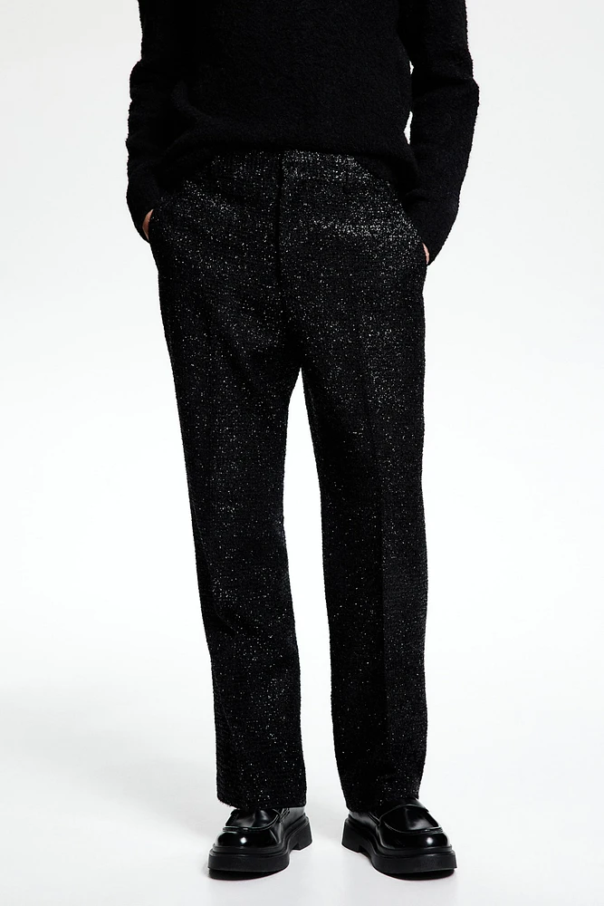 Relaxed Fit Glittery Tailored Pants