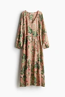 Tie-belt Crêpe Dress