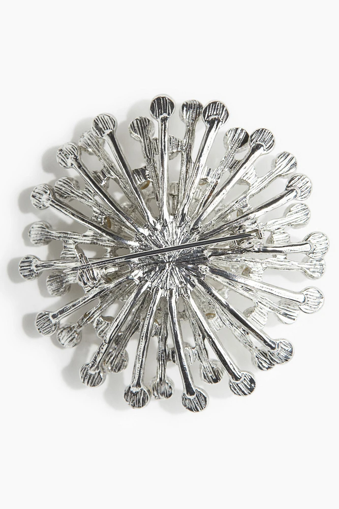 Rhinestone-Embellished Brooch