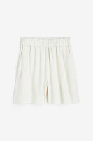 Fringe-trimmed Silk Shorts