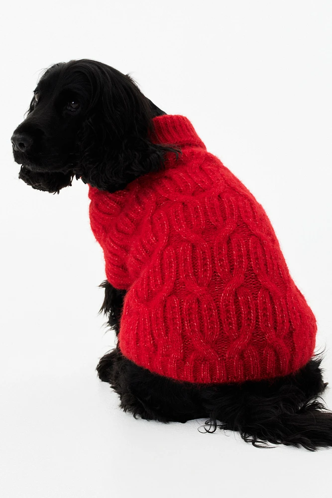 Cable-knit Dog Sweater