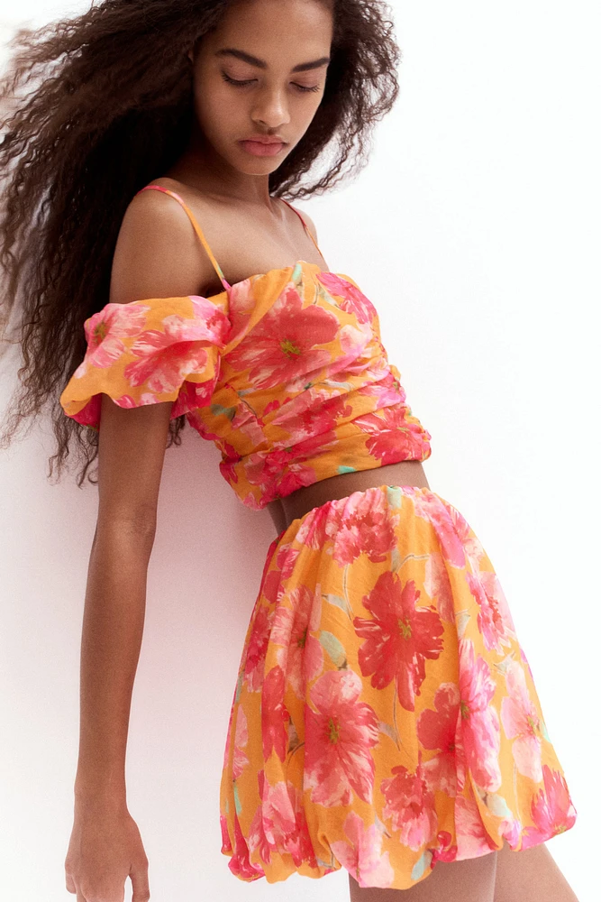 Bubble-Hem Mini Skirt