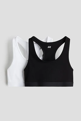 2-pack Cotton Jersey Crop Tops