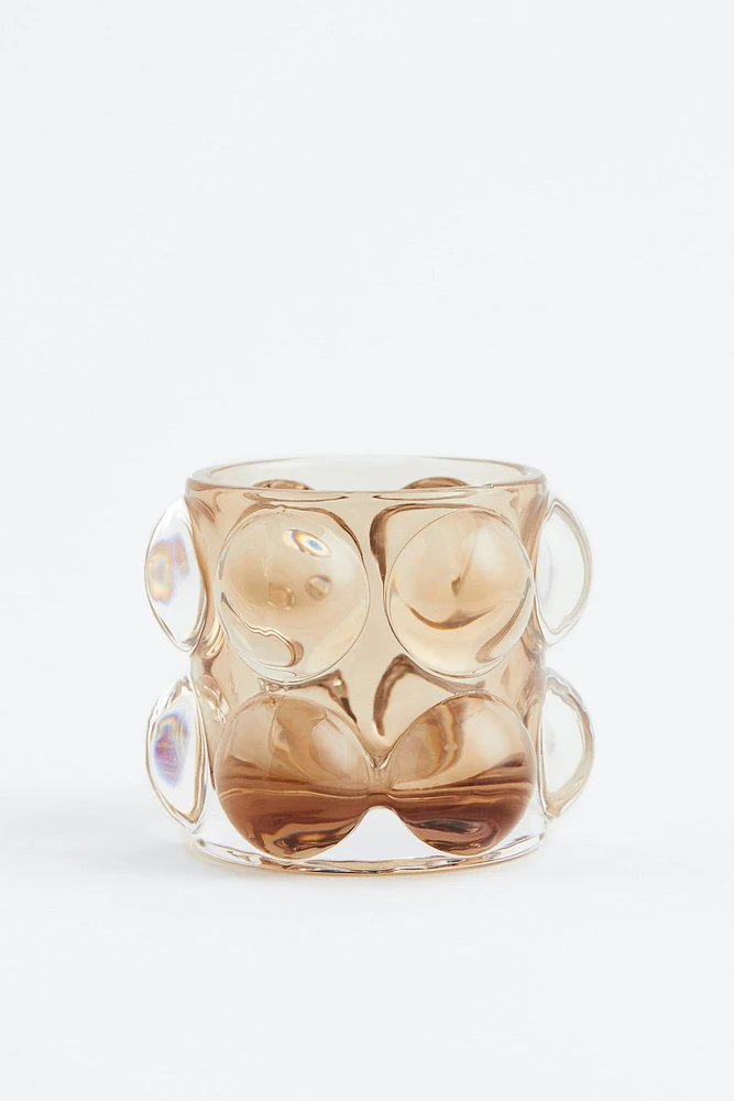 Bubbled Glass Tea Light Holder