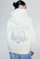 Oversized Hooded Jacket with Motif