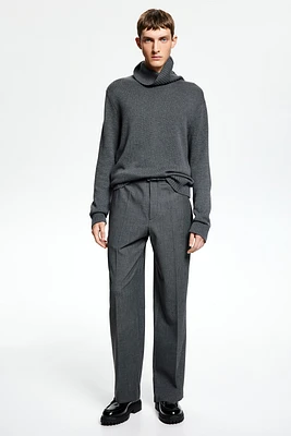 Relaxed Fit Wool-Blend Suit Pants