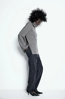 Rib-knit Half-zip Sweater