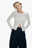Pointelle Jersey Cardigan