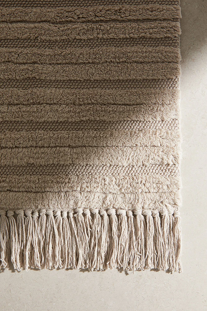 Fringed Cotton Bath Mat