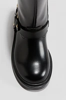 Calf-high biker boots