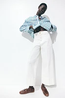 High Rise Wide Leg Cropped Jeans